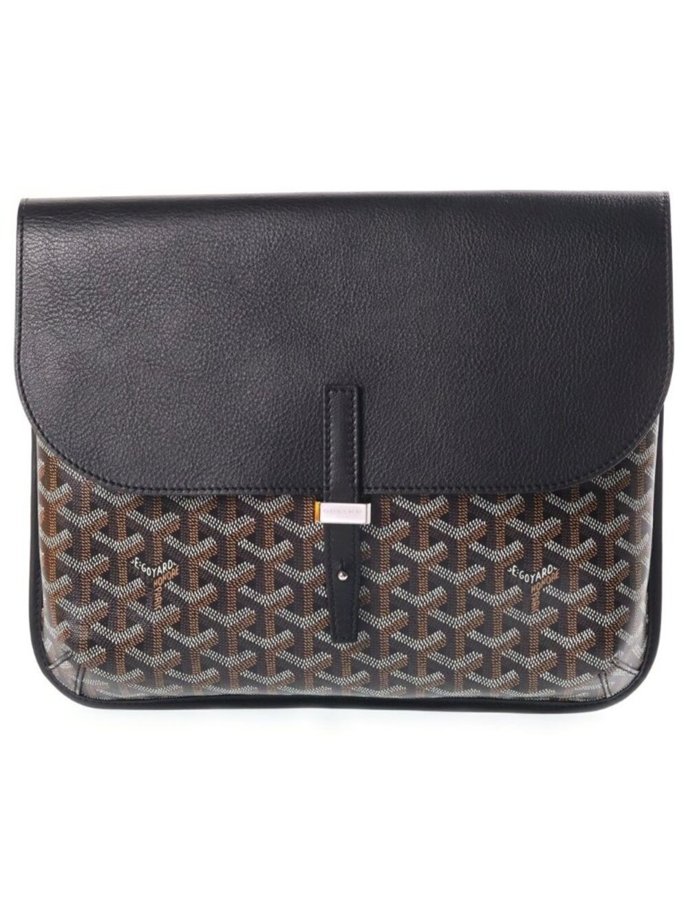 Goyard Crucier Messenger Bag Leather Black Brown